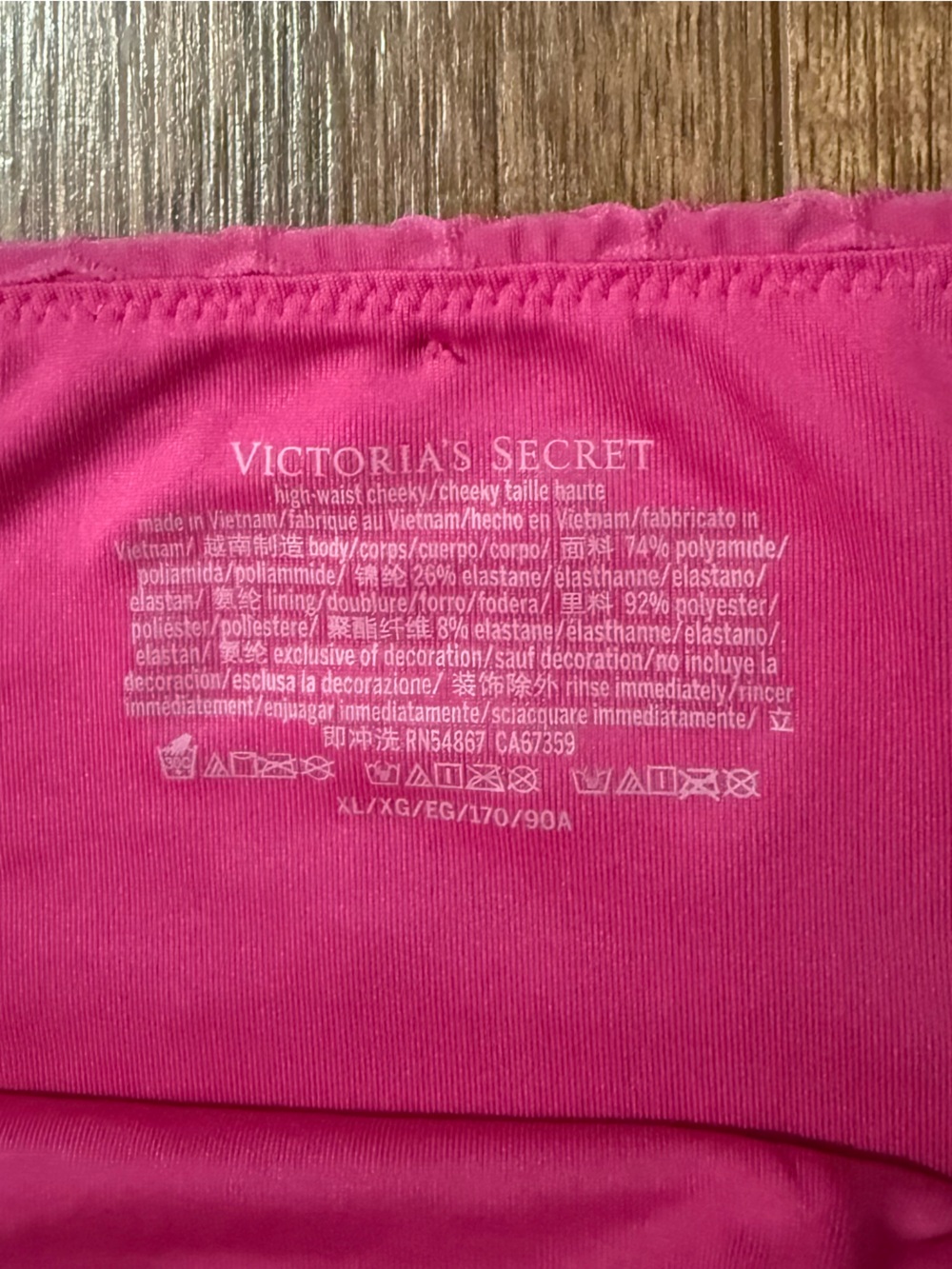 Victoria's Secret Hot Pink Textured Underwire Bikini Set. 38DD top BOTTOM XL - Picture 3 of 6